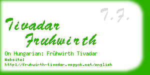 tivadar fruhwirth business card