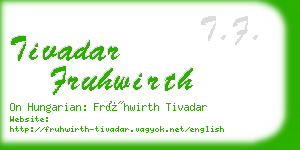 tivadar fruhwirth business card